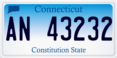 CT license plate AN43232