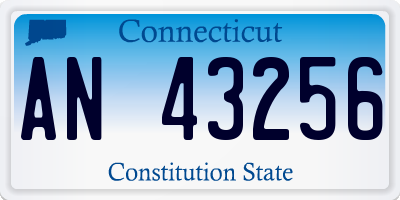 CT license plate AN43256