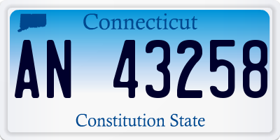 CT license plate AN43258