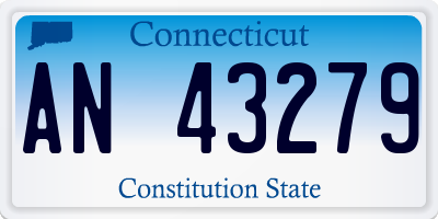 CT license plate AN43279