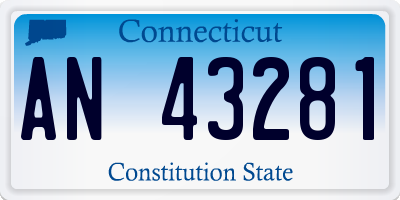 CT license plate AN43281