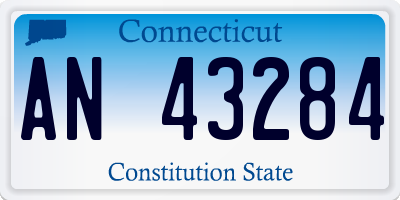 CT license plate AN43284