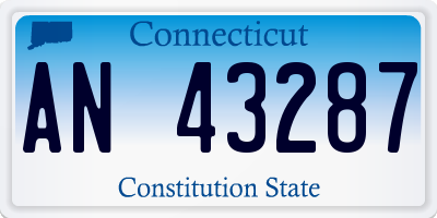 CT license plate AN43287