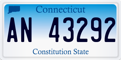 CT license plate AN43292