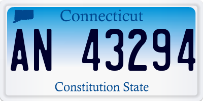 CT license plate AN43294