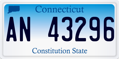 CT license plate AN43296