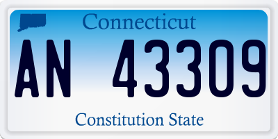 CT license plate AN43309