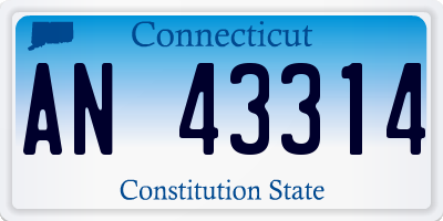 CT license plate AN43314