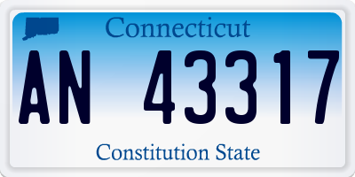 CT license plate AN43317