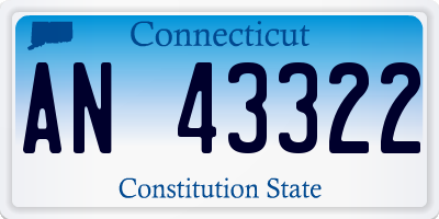 CT license plate AN43322