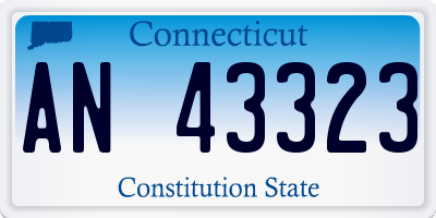 CT license plate AN43323
