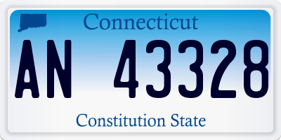 CT license plate AN43328