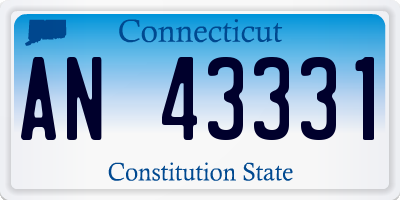 CT license plate AN43331
