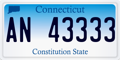 CT license plate AN43333