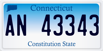 CT license plate AN43343