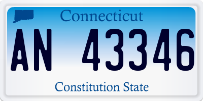 CT license plate AN43346