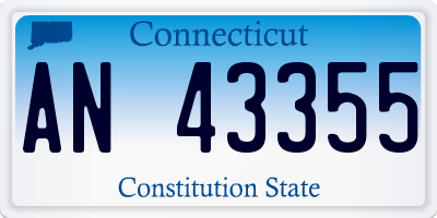 CT license plate AN43355