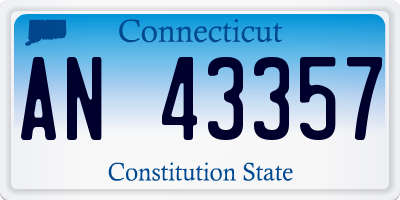 CT license plate AN43357