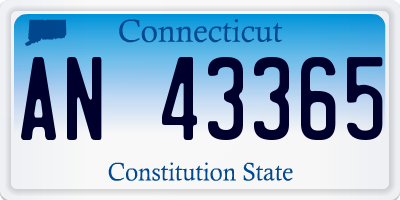 CT license plate AN43365