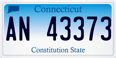 CT license plate AN43373