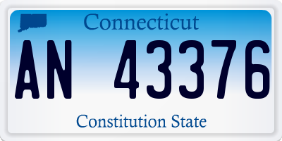 CT license plate AN43376
