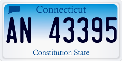 CT license plate AN43395