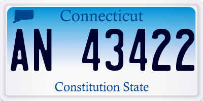 CT license plate AN43422