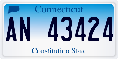 CT license plate AN43424