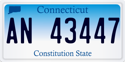 CT license plate AN43447