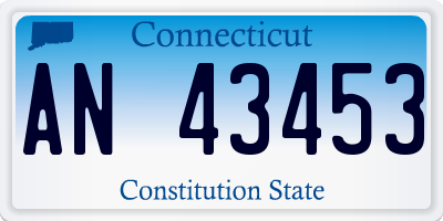 CT license plate AN43453