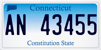 CT license plate AN43455