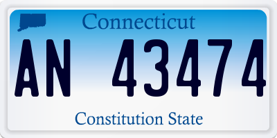 CT license plate AN43474
