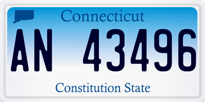 CT license plate AN43496