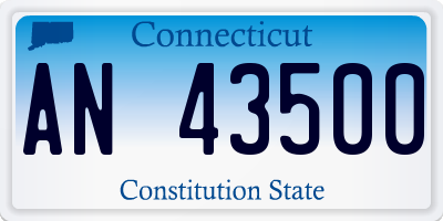 CT license plate AN43500