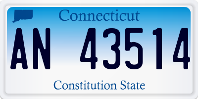 CT license plate AN43514