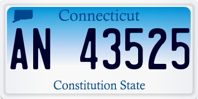 CT license plate AN43525