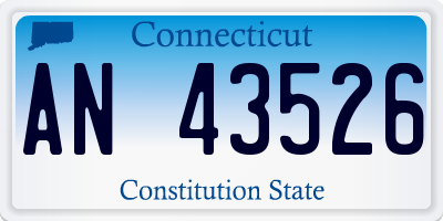 CT license plate AN43526
