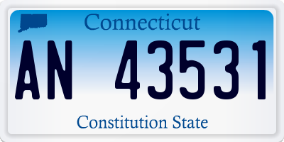 CT license plate AN43531
