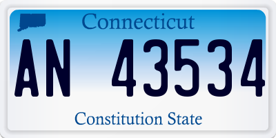 CT license plate AN43534