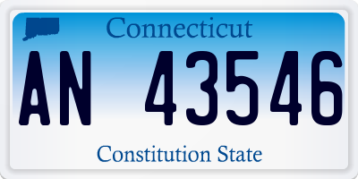 CT license plate AN43546