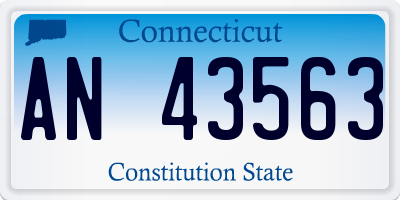 CT license plate AN43563