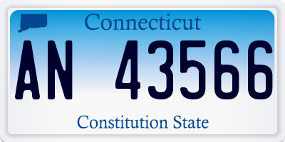 CT license plate AN43566