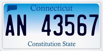 CT license plate AN43567