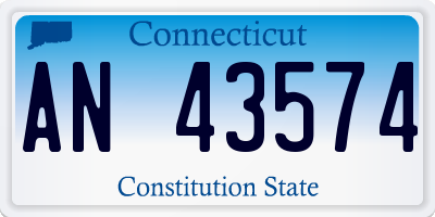 CT license plate AN43574