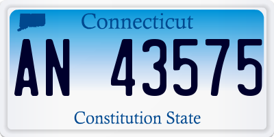 CT license plate AN43575