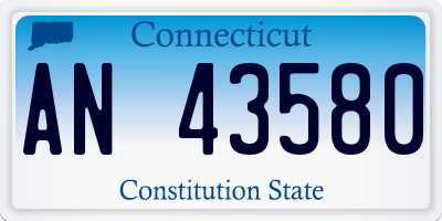 CT license plate AN43580