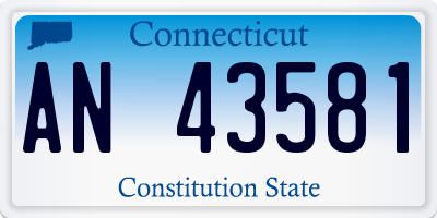 CT license plate AN43581
