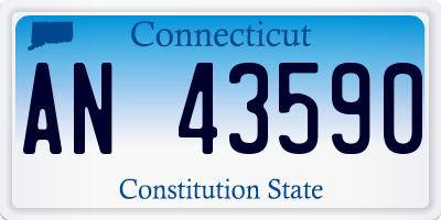 CT license plate AN43590