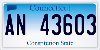 CT license plate AN43603