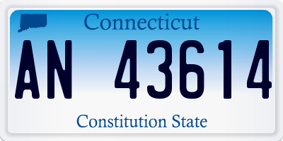 CT license plate AN43614